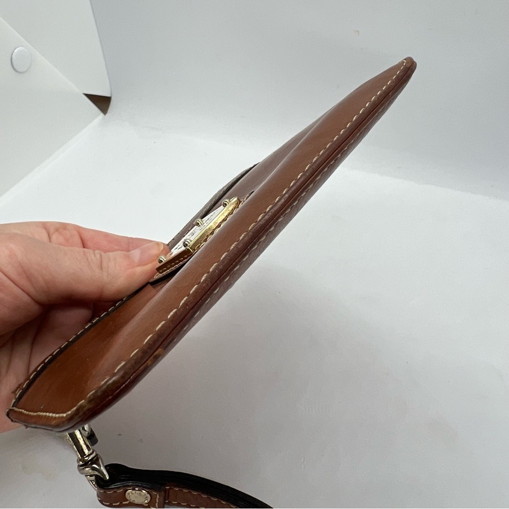Dooney & Bourke Brown Leather Wristlet Zip Clutch Wallet | Classic Logo | EUC - Picture 7 of 11